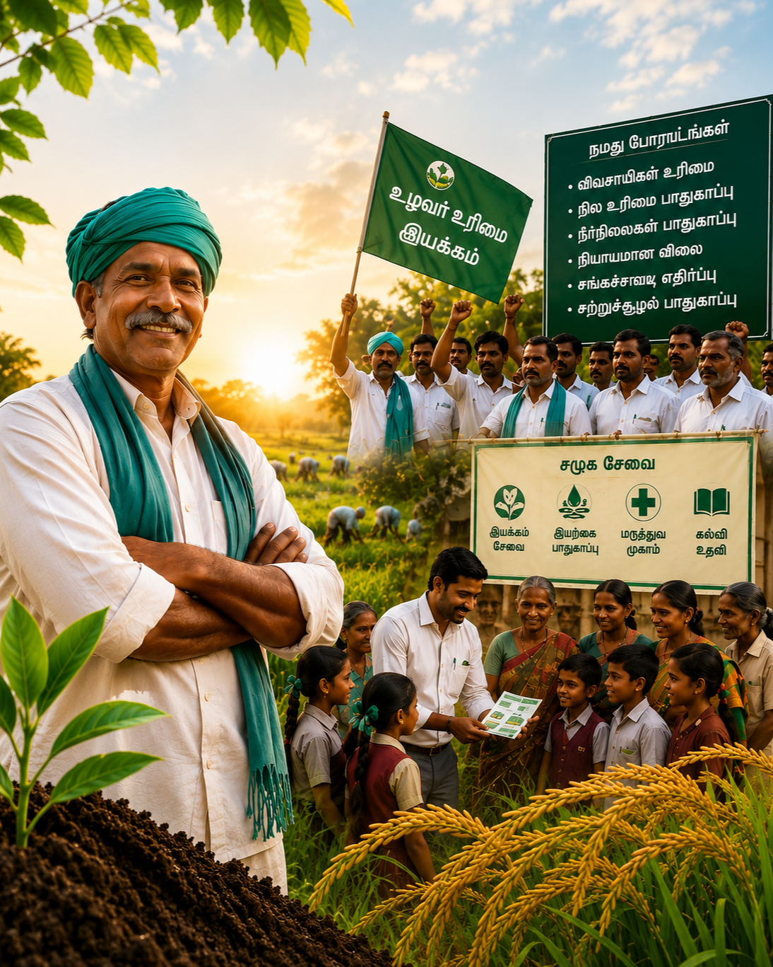 உழவர் உரிமை இயக்கம் விவசாயிகள் உரிமை மற்றும் சமூக சேவை படம்